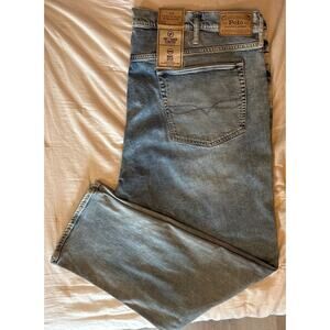 NWT Polo Ralph Lauren Varick Slim Straight Blue Jeans 48B x 32 Soft Touch Pants